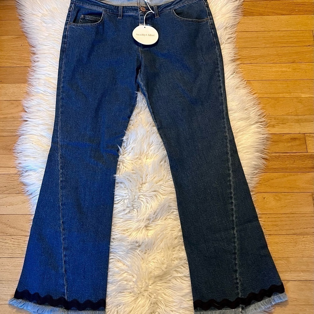 SEE by Chloe Flare Raw Hem with Rick Rack Hem Size Women’s 31